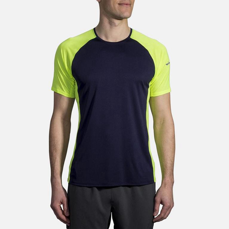 Brooks Stealth Men's Short Sleeve Running Shirt - Blue (51237-PBKM)